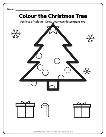 Christmas Tree Colouring Page worksheet preview