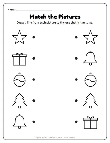 Christmas Match the Pictures worksheet preview