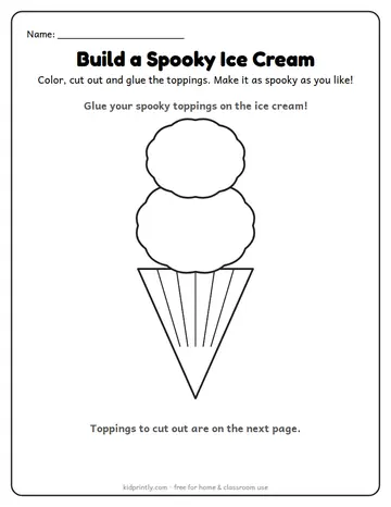 Build a Spooky Ice Cream (Craft) worksheet