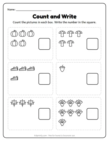 Fall Count and Write worksheet preview