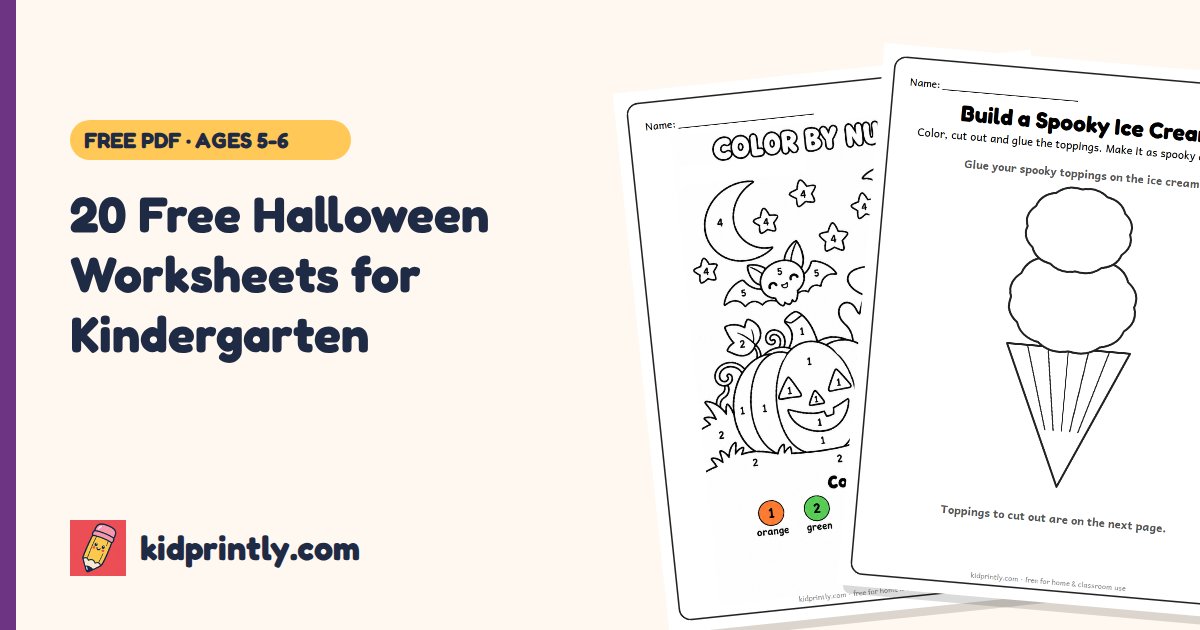 Addtion Using Numbers For Kinder 20 Free Halloween Worksheets for Kindergarten (Printable PDF) | KidPrintly